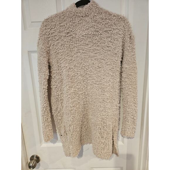 Hollister open long fluffy cardigan xs small beige preppy warm fuzzy y2k bare - Picture 6 of 6